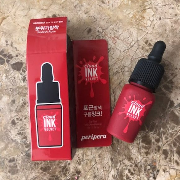 🔥 2/$30 BNIB PERIPERA Cloud INK Velvet Lip Lacquer Lip Tint (NO.5 Redish Rose) - Picture 3 of 3